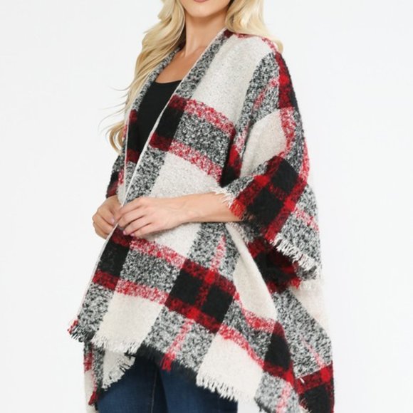 LAST ONE The Belle Seasonal Plaid Kimono Cardigan - Picture 3 of 5